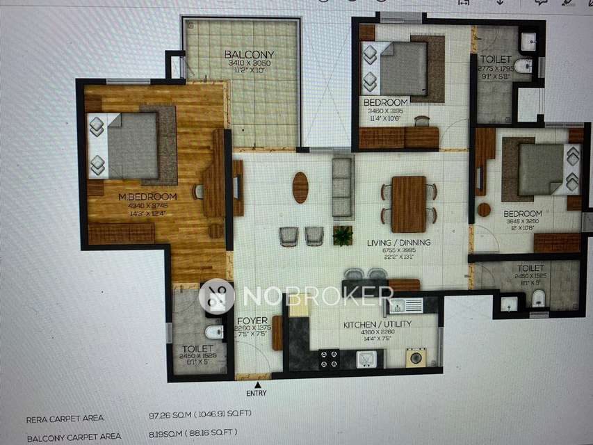 3 BHK Flat In Serene At Brigade Cornerstone Utopia For Sale  In  Varthur