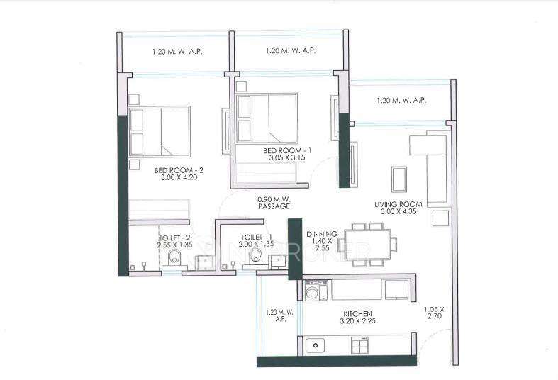 2 BHK Flat In Jp Codename Starlife For Sale  In Lal Bahadur Shastri Marg, Shanti Vihar, Mira Road East, Shanti Vihar, Mira Road, Mira Bhayandar, Maharashtra 401107, India