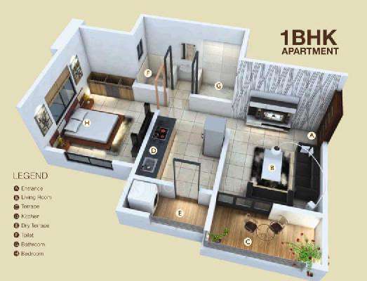 1 BHK Flat In Dreams Dreams Lynnea A B Wings for Rent  In Pune