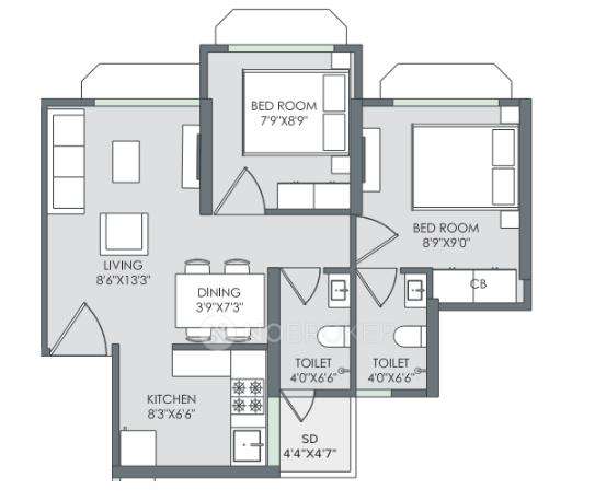 2 BHK Flat In Marathon Nextown For Sale  In Dombivli East