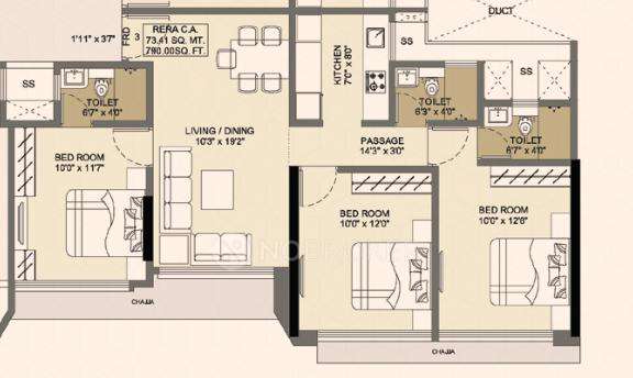 3 BHK Flat In Dotom Hilton For Sale  In Borivali West