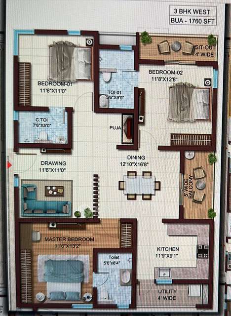 3 BHK Flat In Vasavi Atlantis For Sale  In Vasavi Atlantis