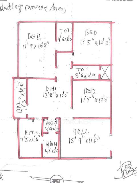 3 BHK Flat In Slb Residency for Rent  In Nizampet