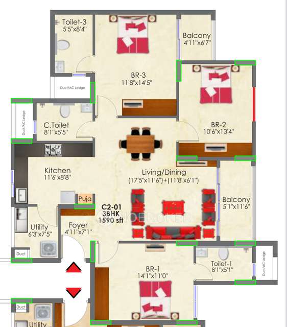 3 BHK Flat In Snn Raj Green Bay For Sale  In Electronic City Phase 2