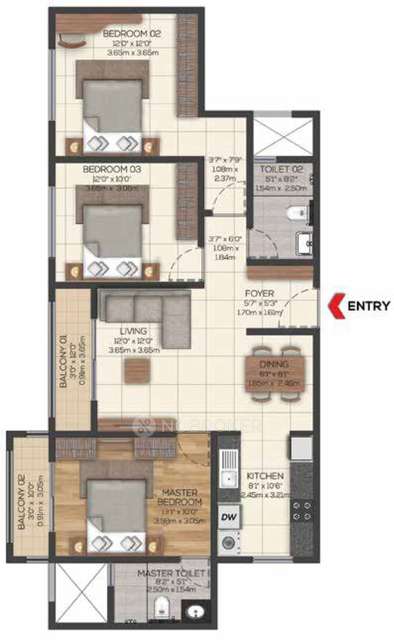 3 BHK Flat In Brigade Valencia For Sale  In Bommasandra