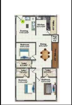 3 BHK Flat In Tirumalas Maruthi Gardenia For Sale  In Kapra, Secunderabad, Telangana, India