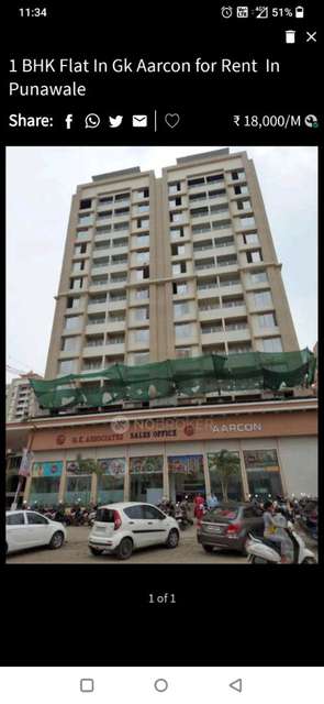 1 BHK Flat In Gk Aarcon for Rent  In Punawale