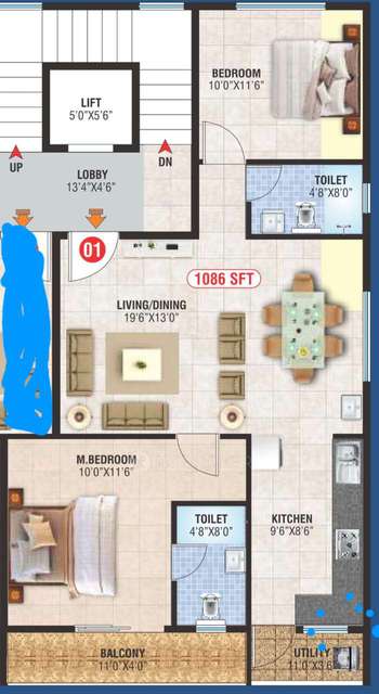 2 BHK Flat In Thrisul For Sale  In Oceanus Red Rock, Ashirvad Colony, Horamavu, Bengaluru, Karnataka 560016, India