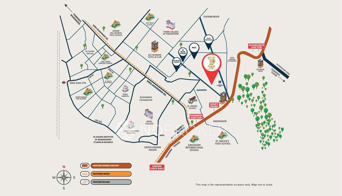 3 BHK Flat In Jp The Palace For Sale  In 7vhq+m2j, Kashimira, Mira Road East, Mira Bhayandar, Maharashtra 401107, India