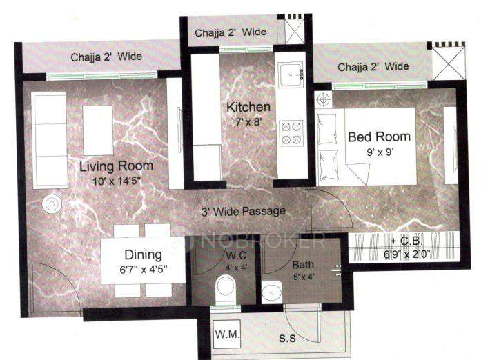 1 BHK Flat In Metro Satyam Queens Necklace For Sale  In Kharghar