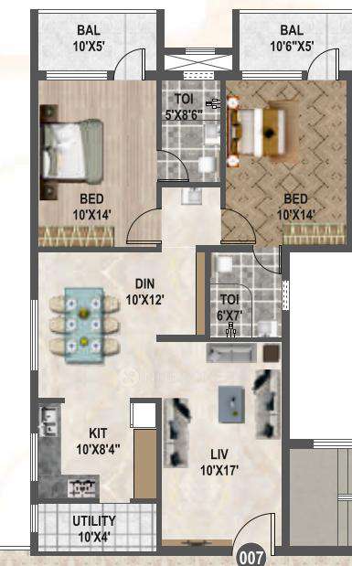 2 BHK Flat In Affinity Brundaavana For Sale  In Jakkur