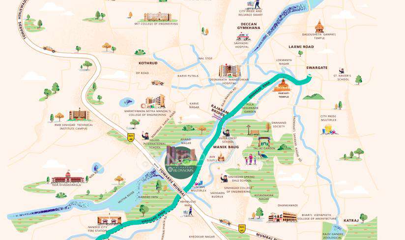 2 BHK Flat In Kalpataru Blossoms For Sale  In Sinhgad Road