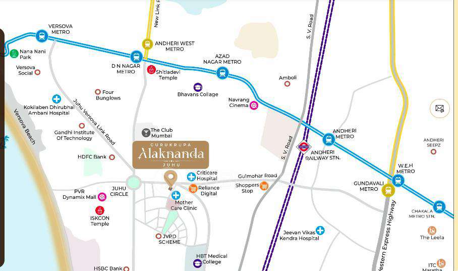 3 BHK Flat In  Gurukrupa Alaknanda For Sale  In Juhu