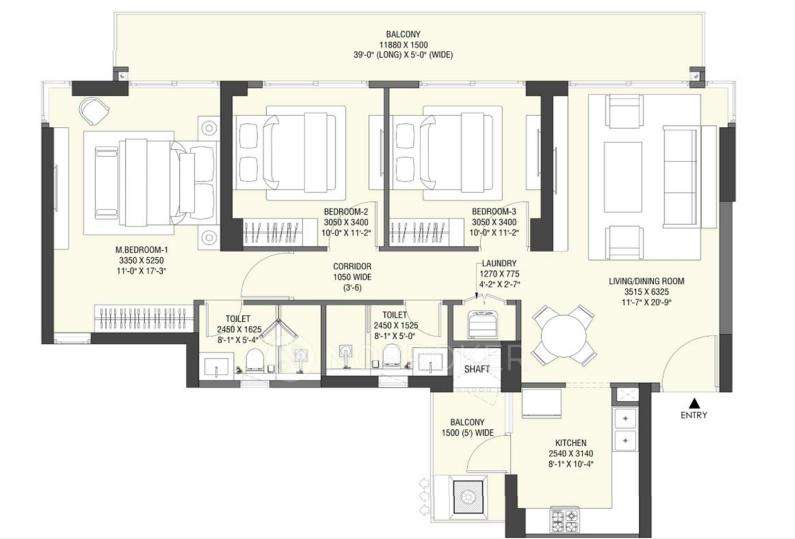 3 BHK Flat In Emaar Serenity Hills For Sale  In Sector 86