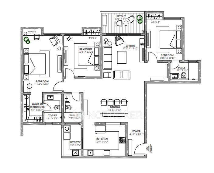 3 BHK Flat In Assetz Soho And Sky  For Sale  In Yelahanka