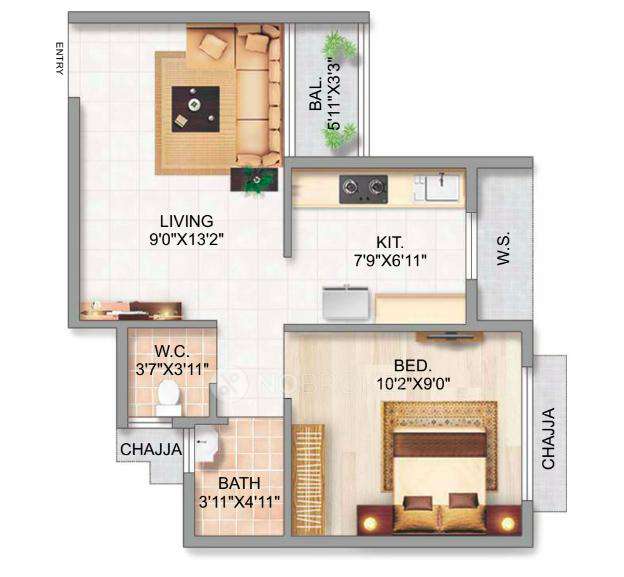 1 BHK Flat In Hb The Gateway For Sale  In Taloja