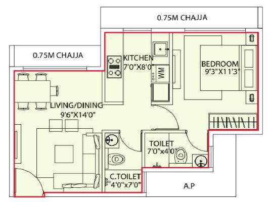 1 BHK Flat In Raunak Fortuna For Sale  In Dombivali