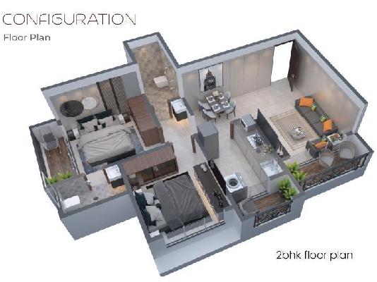 2 BHK Flat In Shubham Jijai Tulsi For Sale  In Taloja