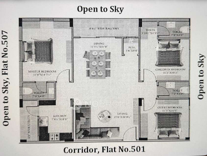 3 BHK Flat In Saishakti Symphony For Sale  In Bandlaguda