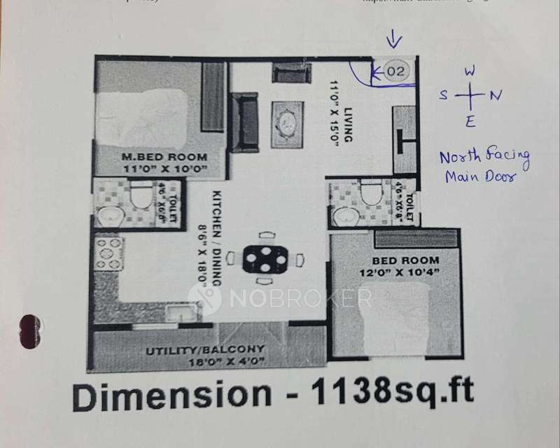 2 BHK Flat In Ds Max Spencer For Sale  In Tindlu, Virupakshapura