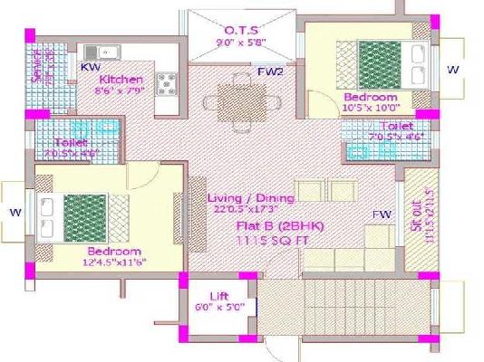 2 BHK Flat In Sri Suprabhatham Trident For Sale  In Nanganallur