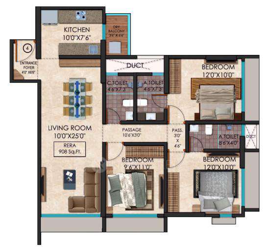 3 BHK Flat In Gurukrupa Gyanam For Sale  In Powai