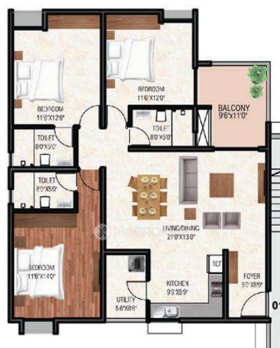 3 BHK Flat In Grc Sapphire Spring For Sale near JP Nagar 9th Phase