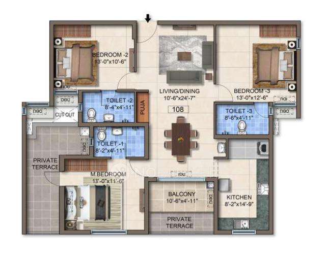 3 BHK Flat In Marutham Neptune For Sale  In Koyambedu