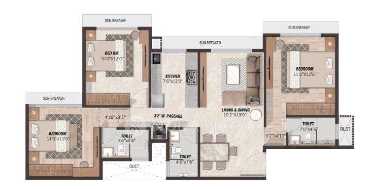 3 BHK Flat In Neelyog Aarana For Sale  In Ghatkopar West