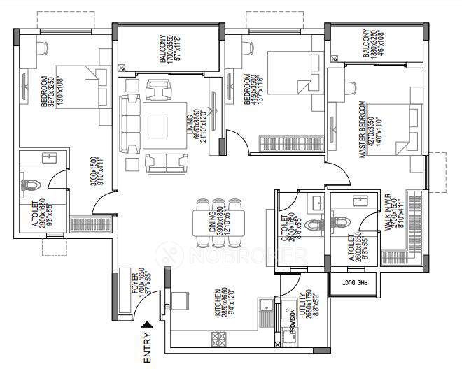 3 BHK Flat In Adarsh Rosewood For Sale  In Bellandur