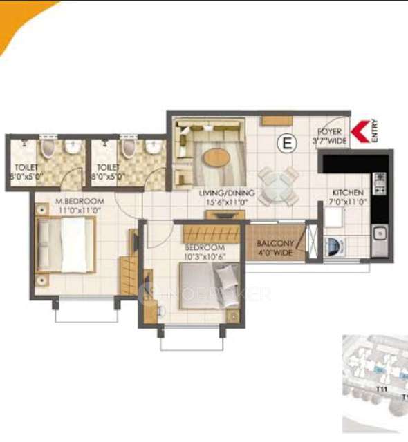 2 BHK Flat In Prestige Primrose Hills For Sale  In Nagegowdanapalya