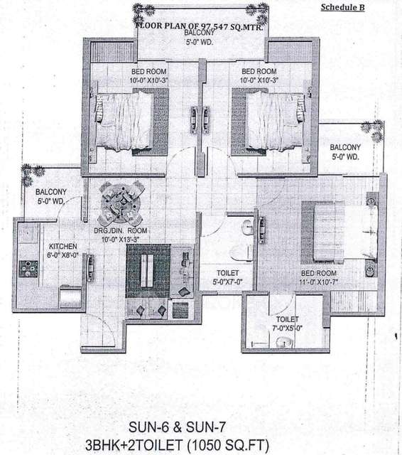 3 BHK Flat In Migsun Wynn for Rent  In Migsun Wynn