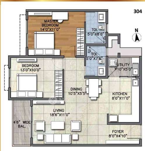 2 BHK Flat In Ajmera Marina For Sale near Attur Layout