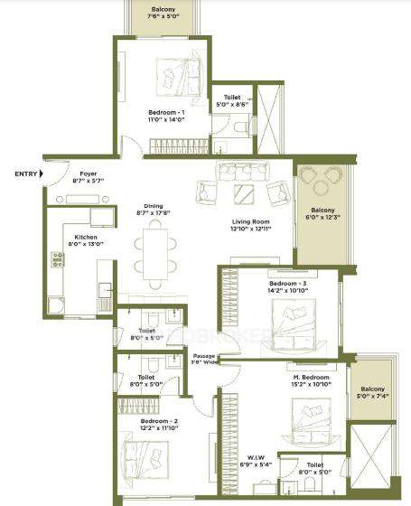 4 BHK Flat In Embassy Greenshore For Sale  In Devanahalli