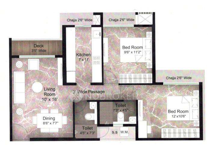2 BHK Flat In Metro Satyam Queens Necklace For Sale  In Kharghar