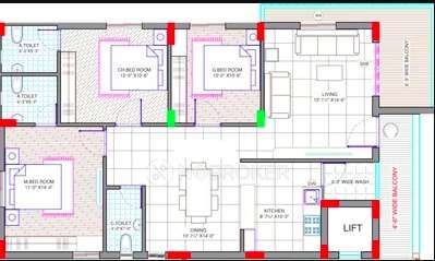 3 BHK Flat In Ideal Blooms For Sale  In Narsingi, Telangana, India