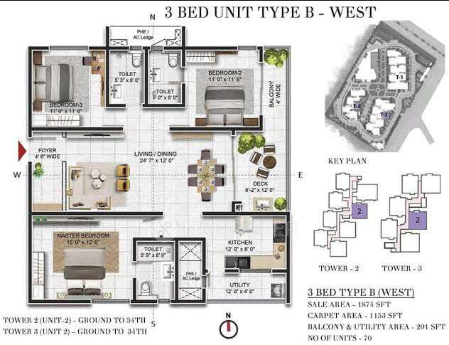 3 BHK Flat In Prestige Beverly Hills For Sale  In Kokapet