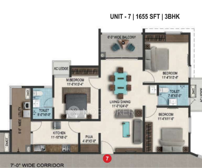 3 BHK Flat In Smr Vinay Boulder Woods For Sale  In Smr Vinay Boulder Woods