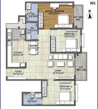 3 BHK Flat In Ajmera Marina For Sale  In Yelahanka