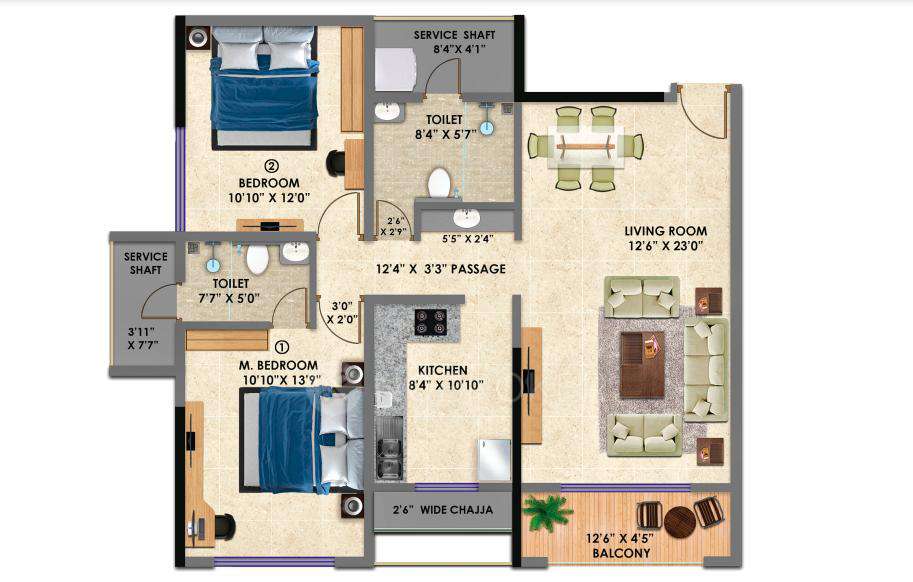2 BHK Flat In Gnp Landmark For Sale  In Khadkpada