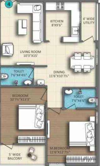 2 BHK Flat In Devi Homes Samruddhi For Sale  In Patancheru