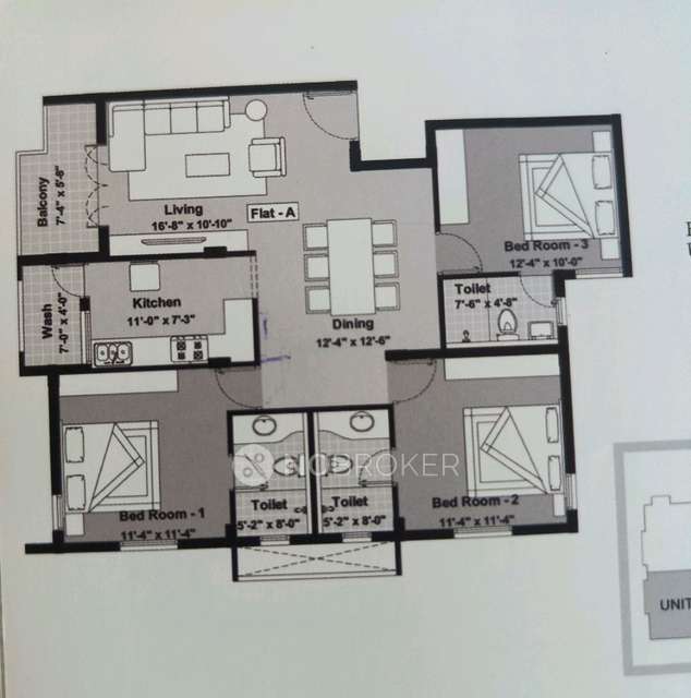 3 BHK Flat In Bbcl Ashraya For Sale  In Bbcl Ashraya, B4a, Pillayar Kovil St, Okkiyam, Thoraipakkam, Chennai, Tamil Nadu 600045, India