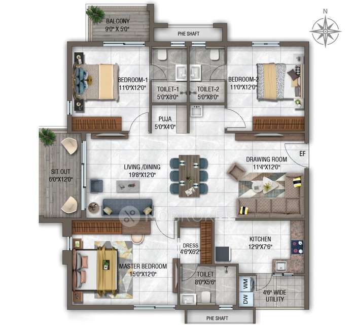 3 BHK Flat In Ghr Callisto, Tellapur For Sale  In Tellapur