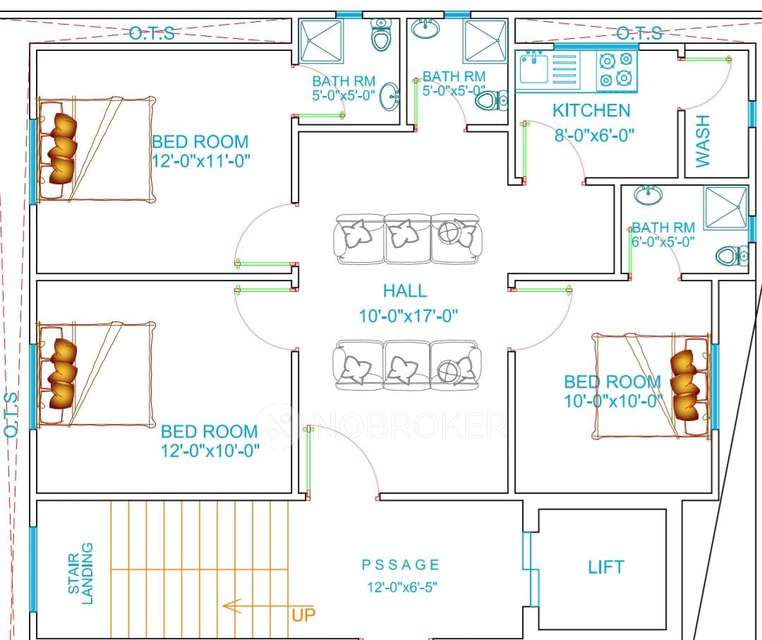 3 BHK Flat In Concept Avenues For Sale  In Pasha Colony, Ibrahim Bagh