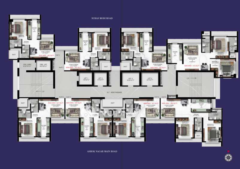 3 BHK Flat In Mahaveer Solitaire Edge For Sale  In Kandivali East
