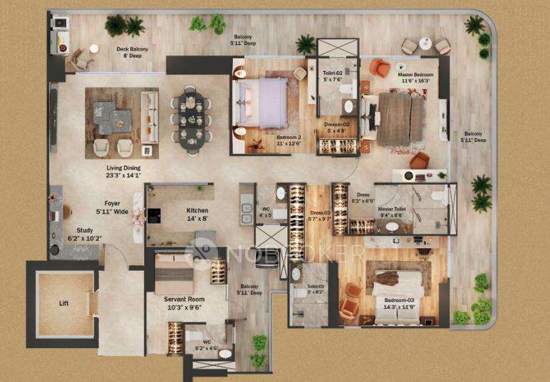 3 BHK Flat In Trevoc Royal Residences For Sale  In Sector 56