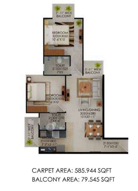 2 BHK Flat In Signature The Millenia For Sale  In Sector 37d