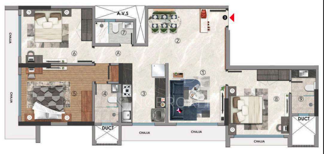 3 BHK Flat In Sanghvi Crystal For Sale  In Khar