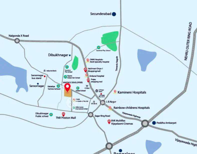 3 BHK Flat In Vantage Kvs Raju Towers For Sale  In Lb Nagar