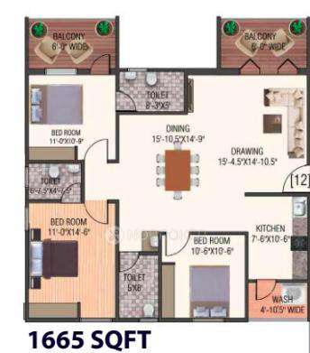 3 BHK Flat In Vantage Kvs Raju Towers For Sale  In Lb Nagar